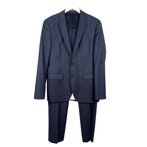 Hugo Boss Slim Fit Suit Men's 38R Dark Gray 2 Button Flat Front Pants Dapper USA